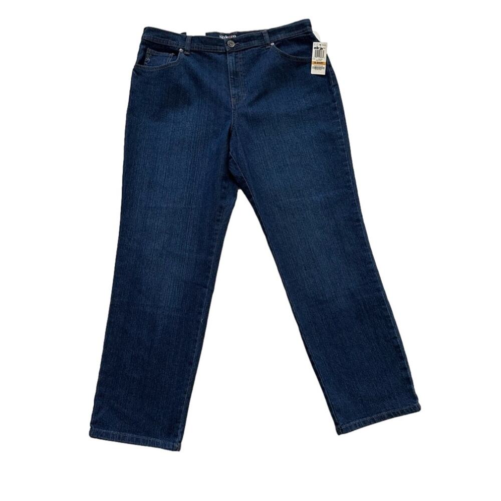 Style & Co Jeans Natural Fit High Rise Tapered Leg Denim Jeans Size 16 Short NEW